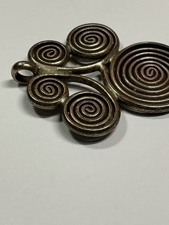 XL Chunky Spiral Pendant Choker, Vortex Necklace: Handmade  Sterling Silver Multi Spiral 🌀 Pendant. 1.5 inches long